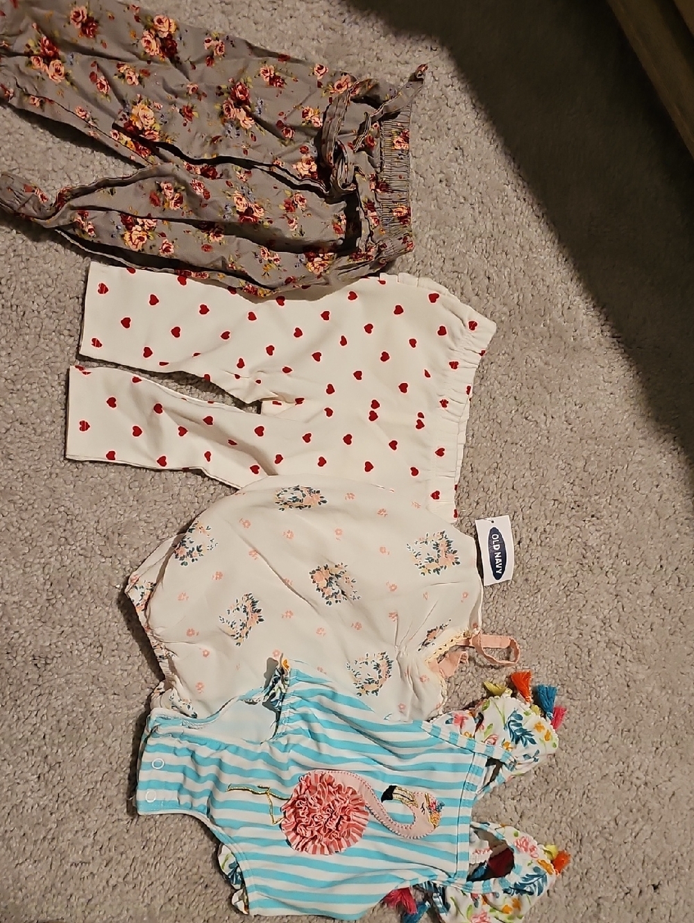Old Navy Girls' Mixed Print Set - Cream, White, Blue & Brown